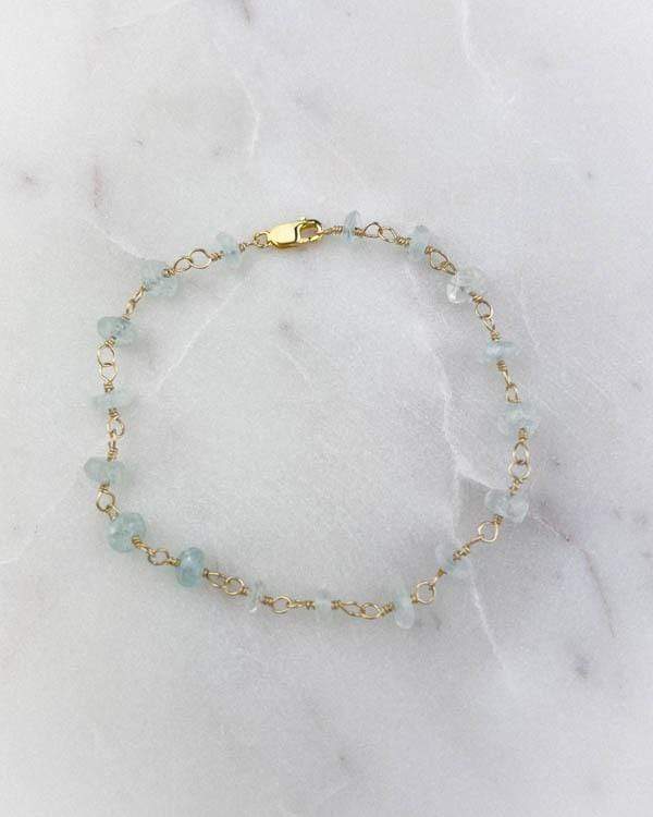 styleinshop Bracelet-Gemstone Aquamarine beaded Bracelet, March Birthstone