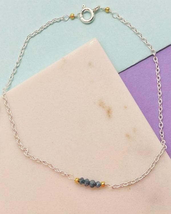 styleinshop Bracelets-Gemstone Precious Blue Diamond April Birthstone Bracelet