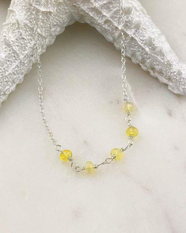 styleinshop Necklace-Gemstone Ethiopian Opal Beaded Necklace, October Birthstone